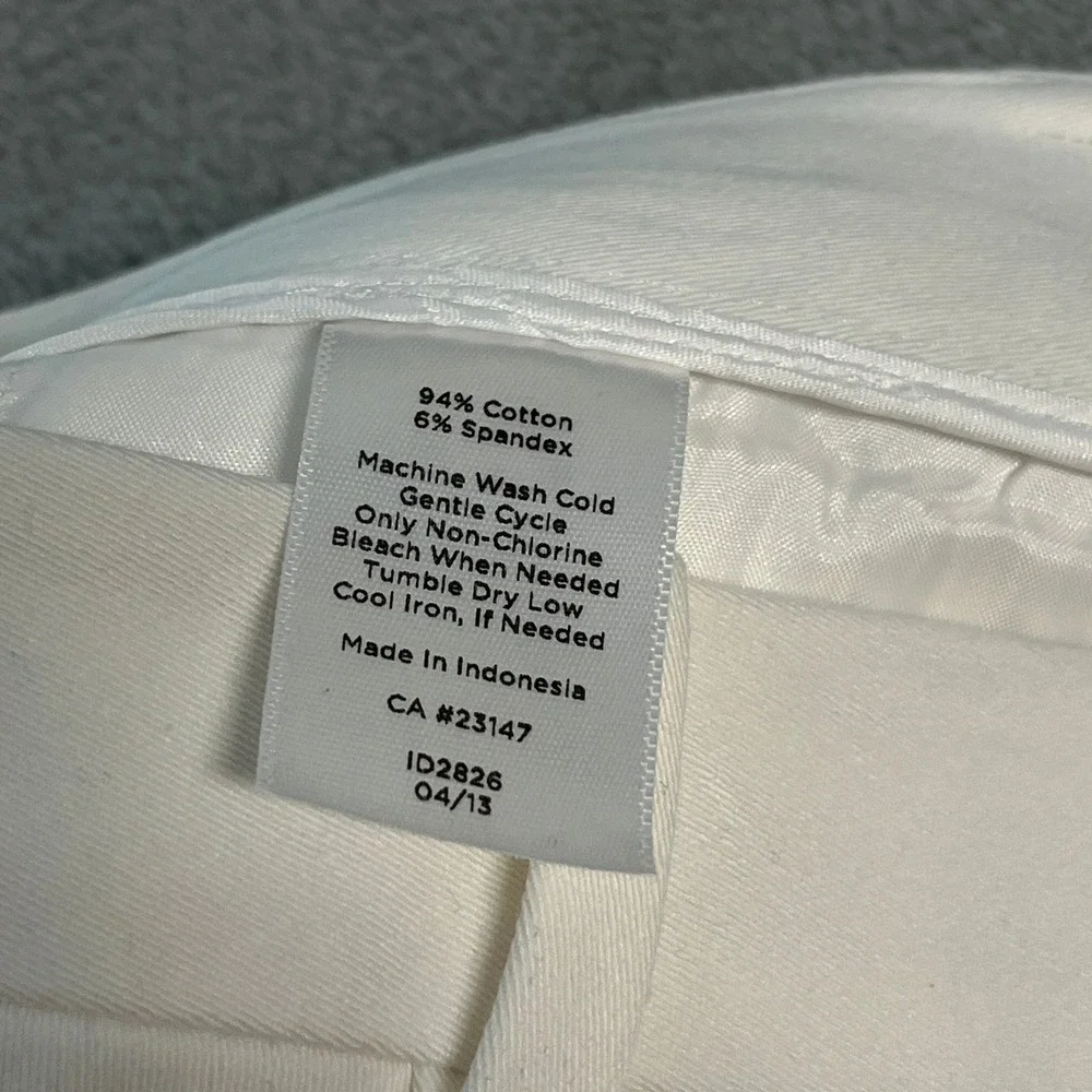 NWT Talbots Heritage White Straight Leg Trousers Pants Womens 18 (39x29) Cotton